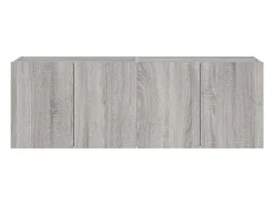 Móvel De Tv*vidaxl Móveis de parede para TV com luzes LED 2 pcs sonoma Cinzento