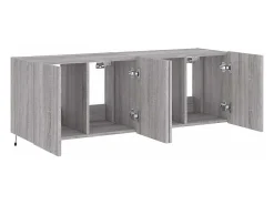 Móvel De Tv*vidaxl Móveis de parede para TV com luzes LED 2 pcs sonoma Cinzento