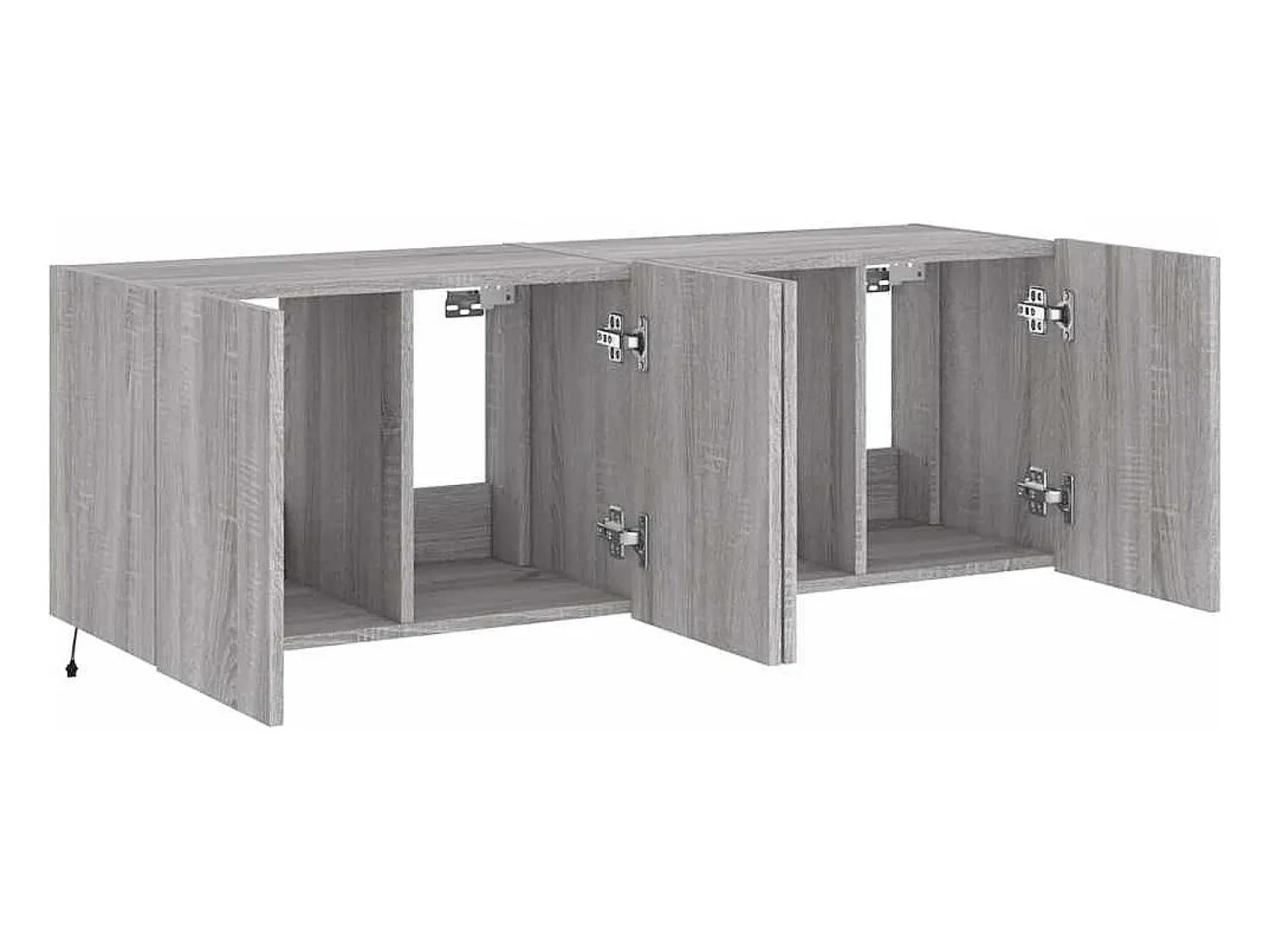 Móvel De Tv*vidaxl Móveis de parede para TV com luzes LED 2 pcs sonoma Cinzento
