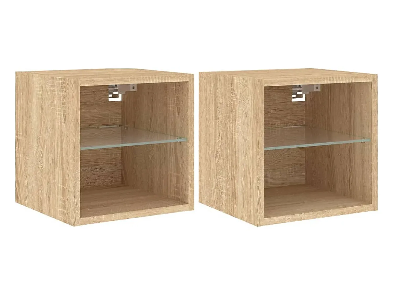 Sale Móveis de parede para TV com luzes LED 2 pcs carvalho sonoma PT134988 Castanho