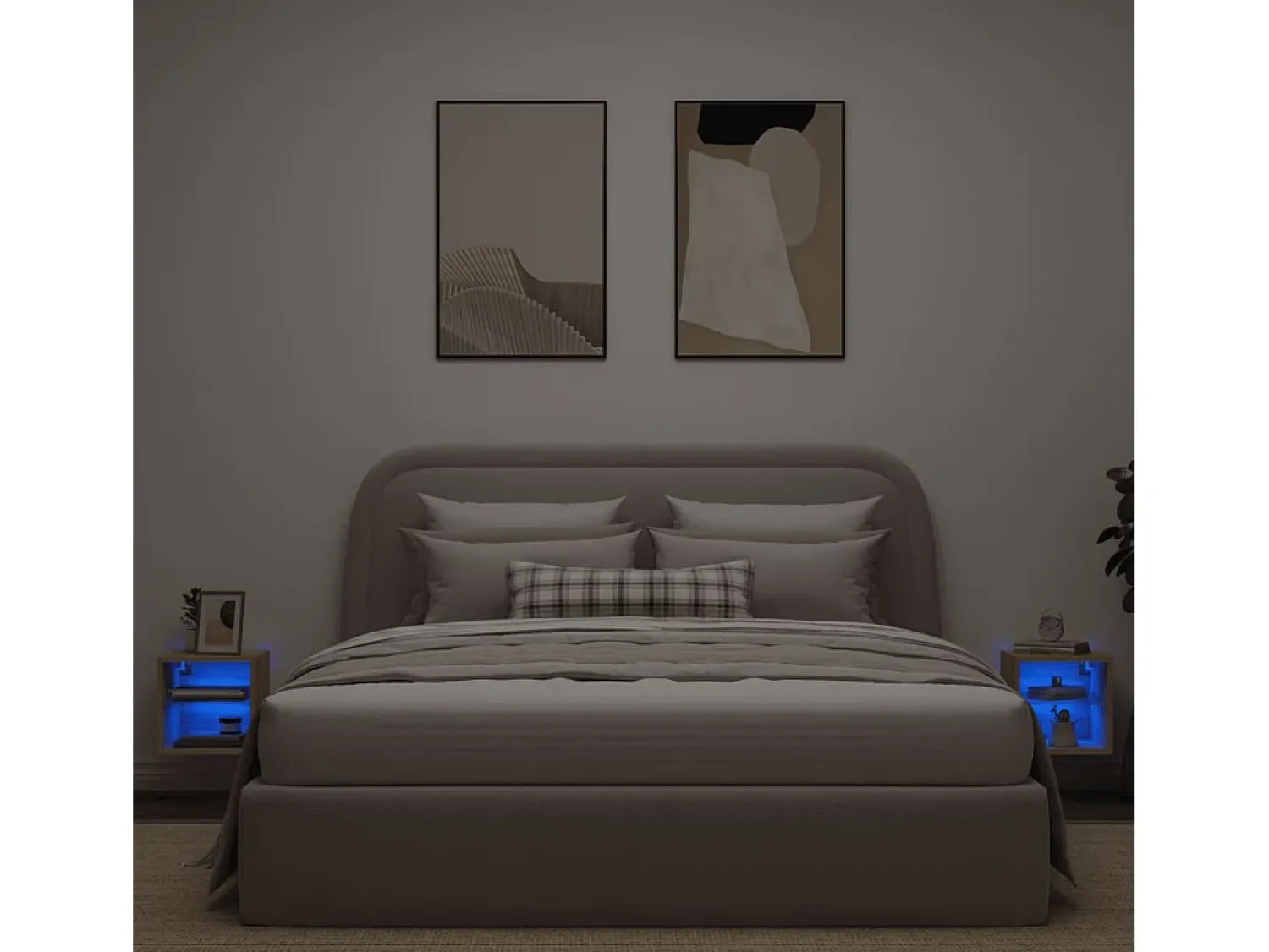 Sale Móveis de parede para TV com luzes LED 2 pcs carvalho sonoma PT134988 Castanho