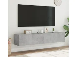 Hot Móveis de parede para TV com luzes LED 2 pcs cimento PT185267 Cinzento