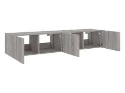 Móvel De Tv*vidaxl Móveis de parede para TV com luzes LED 2 pcs sonoma Cinzento