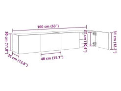 Móvel De Tv*vidaxl Móveis de parede para TV com luzes LED 2 pcs sonoma Cinzento