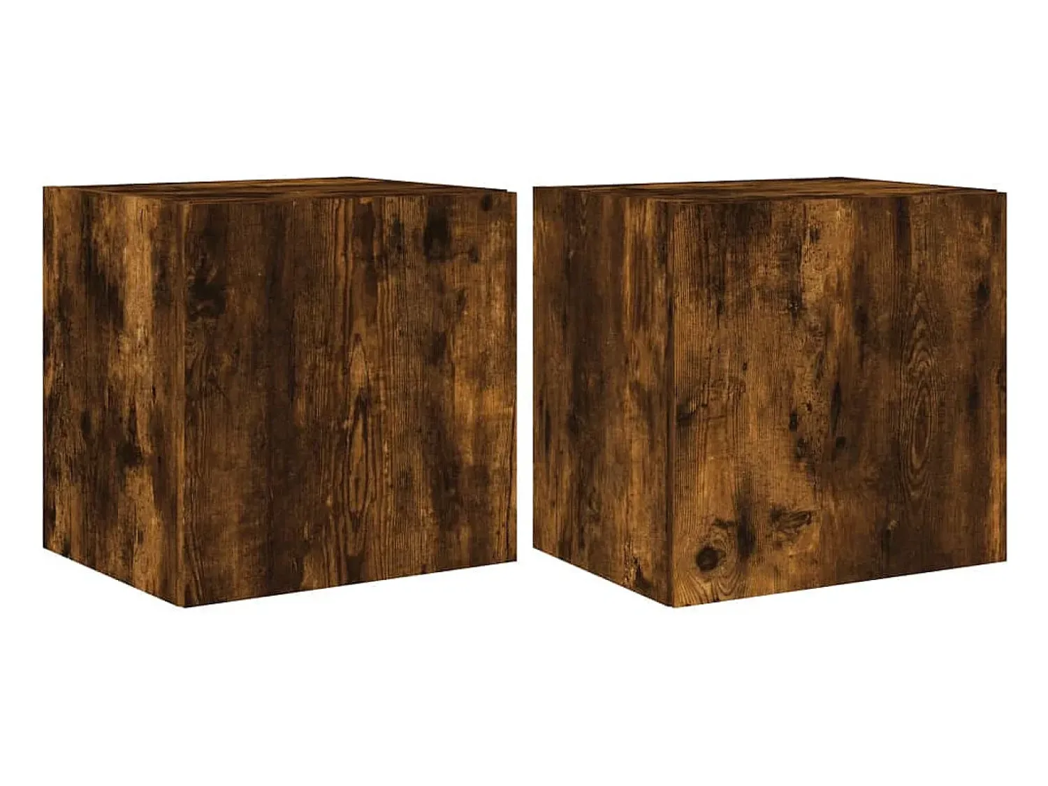 Móvel De Tv* Móveis de parede para TV com luzes LED 2 pcs carvalho fumado PT108206 Castanho