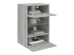 Móvel De Tv* Móveis de parede para TV com luzes LED 2 pcs sonoma PT702691 Cinzento