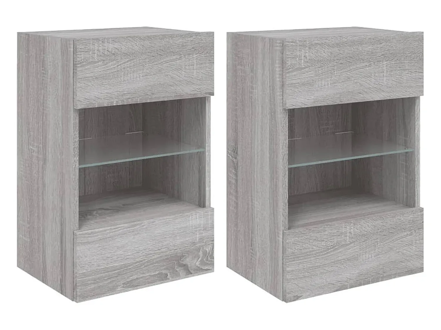 Móvel De Tv* Móveis de parede para TV com luzes LED 2 pcs sonoma PT702691 Cinzento