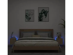 Móveis de parede para TV com luzes LED 2 pcs carvalho sonoma PT784429^ Móvel De Tv