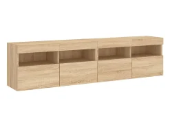 Móvel De Tv* Móveis de parede para TV com luzes LED 2 pcs carvalho sonoma PT214101 Castanho