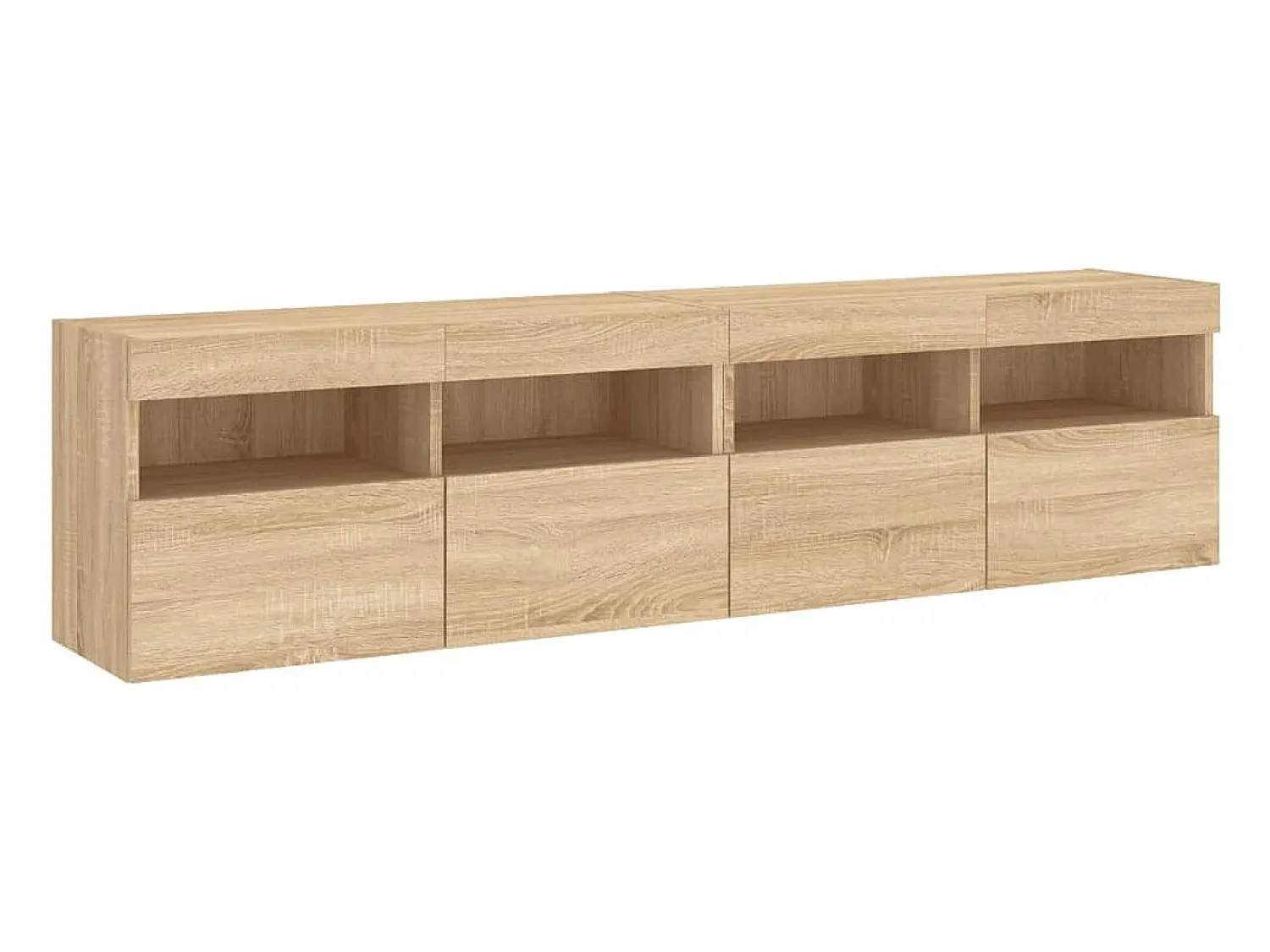 Móvel De Tv* Móveis de parede para TV com luzes LED 2 pcs carvalho sonoma PT214101 Castanho