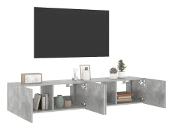 Móvel De Tv|vidaxl Móveis de parede para TV com luzes LED 2 pcs cimento Cinzento