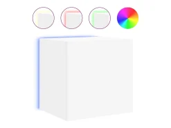 Helloshop26 Móveis de parede para TV estante multimídia televisão aparador TV sala de jantar sala de estar quarto com luzes LED 2 peças 40,5 x 35 x 40 cm 02_0029103^ Móvel De Tv