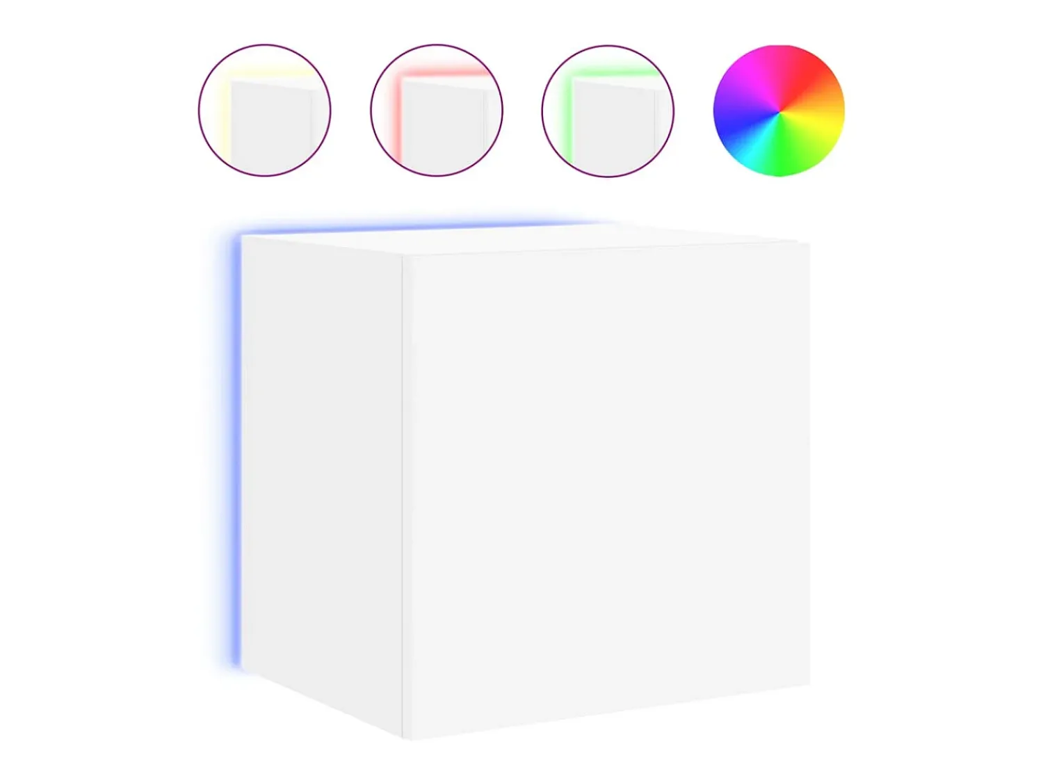 Helloshop26 Móveis de parede para TV estante multimídia televisão aparador TV sala de jantar sala de estar quarto com luzes LED 2 peças 40,5 x 35 x 40 cm 02_0029103^ Móvel De Tv