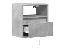 Móvel De Tv*Helloshop26 Móveis de parede para TV estante multimídia televisão aparador TV sala de jantar sala de estar quarto e luzes LED 2 peças 41 x 31 x 45 cm cinza 02_0029119 Cinzento