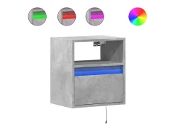 Móvel De Tv*Helloshop26 Móveis de parede para TV estante multimídia televisão aparador TV sala de jantar sala de estar quarto e luzes LED 2 peças 41 x 31 x 45 cm cinza 02_0029119 Cinzento