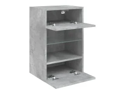 Móvel De Tv*Helloshop26 Móveis de parede para TV estante multimídia televisão aparador TV sala de jantar sala de estar quarto e luzes LED 2 peças 40 x 30 x 60,5 cm cinza 02_0029129 Cinzento