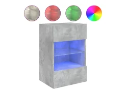 Móvel De Tv*Helloshop26 Móveis de parede para TV estante multimídia televisão aparador TV sala de jantar sala de estar quarto e luzes LED 2 peças 40 x 30 x 60,5 cm cinza 02_0029129 Cinzento