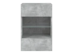 Móvel De Tv*Helloshop26 Móveis de parede para TV estante multimídia televisão aparador TV sala de jantar sala de estar quarto e luzes LED 2 peças 40 x 30 x 60,5 cm cinza 02_0029129 Cinzento