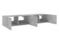 Móvel De Tv|Helloshop26 Móveis de parede para TV estante multimídia televisão aparador TV sala de jantar sala de estar quarto e luzes LED 2 peças 80 x 35 x 31 cm cinza 02_0029135 Cinzento