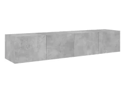 Móvel De Tv|Helloshop26 Móveis de parede para TV estante multimídia televisão aparador TV sala de jantar sala de estar quarto e luzes LED 2 peças 80 x 35 x 31 cm cinza 02_0029135 Cinzento