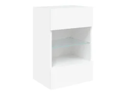Outlet Helloshop26 Móveis de parede para TV estante multimídia televisão aparador TV sala de jantar sala de estar quarto com luzes LED 2 peças 40 x 30 x 60,5 cm 02_0029101 Branco