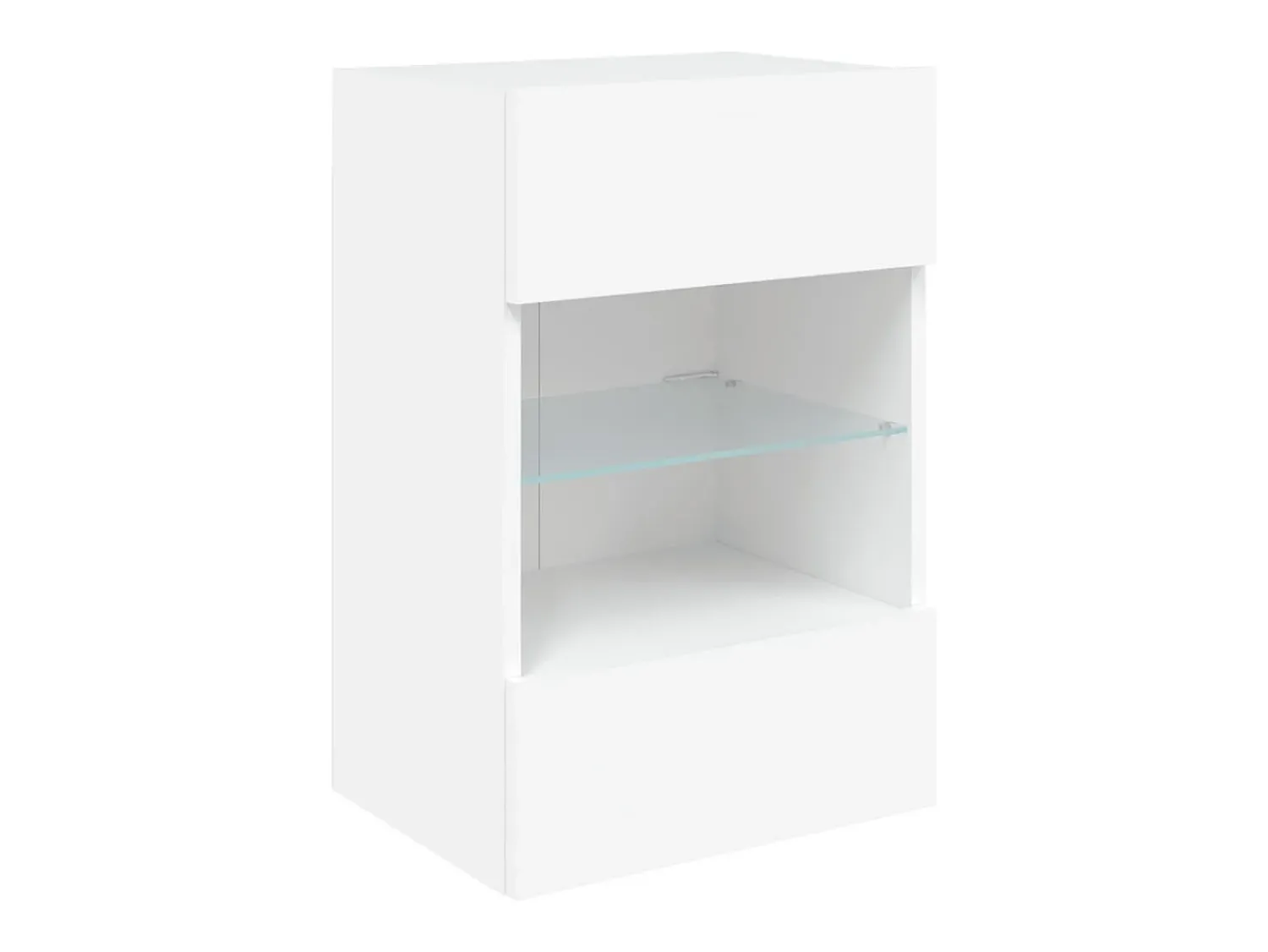 Outlet Helloshop26 Móveis de parede para TV estante multimídia televisão aparador TV sala de jantar sala de estar quarto com luzes LED 2 peças 40 x 30 x 60,5 cm 02_0029101 Branco