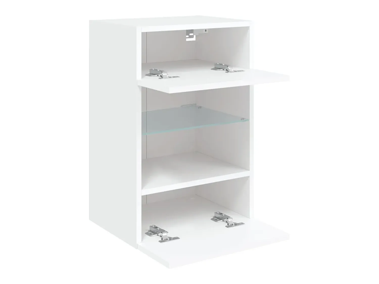 Outlet Helloshop26 Móveis de parede para TV estante multimídia televisão aparador TV sala de jantar sala de estar quarto com luzes LED 2 peças 40 x 30 x 60,5 cm 02_0029101 Branco