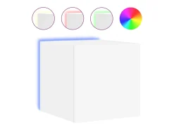 Móvel De Tv|Helloshop26 Móveis de parede para TV estante multimídia televisão aparador TV sala de jantar sala de estar quarto com luzes LED 2 peças 30,5 x 35 x 30 cm 02_0029095 Branco