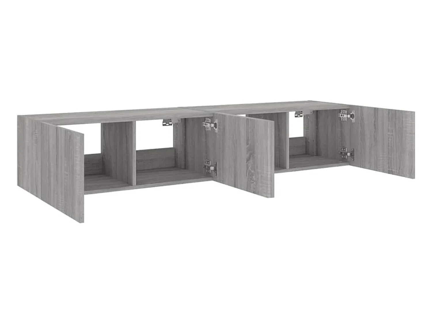 Móvel De Tv|Helloshop26 Móveis de parede para TV prateleira multimídia televisão aparador TV sala de jantar sala de estar quarto e luzes LED 2 peças sonoma 80 x 35 x 31 cm cinza 02_0029156 Cinzento