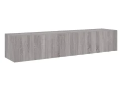 Móvel De Tv|Helloshop26 Móveis de parede para TV prateleira multimídia televisão aparador TV sala de jantar sala de estar quarto e luzes LED 2 peças sonoma 80 x 35 x 31 cm cinza 02_0029156 Cinzento