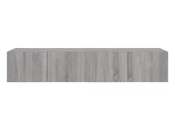 Móvel De Tv|Helloshop26 Móveis de parede para TV prateleira multimídia televisão aparador TV sala de jantar sala de estar quarto e luzes LED 2 peças sonoma 80 x 35 x 31 cm cinza 02_0029156 Cinzento