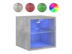 Móvel De Tv*Helloshop26 Móveis de parede para TV prateleira multimídia televisão aparador TV sala de jantar sala de estar quarto e luzes LED 2 peças 30 x 28,5 x 30 cm cinza 02_0029125 Cinzento