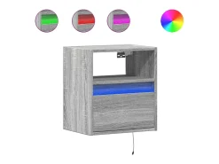 Móvel De Tv*Helloshop26 Móveis de parede para TV prateleira multimídia televisão aparador TV sala de jantar sala de estar quarto e luzes LED 2 peças sonoma 41 x 31 x 45 cm cinza 02_0029123 Cinzento