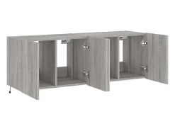 Móvel De Tv|Helloshop26 Móveis de parede para TV prateleira multimídia televisão aparador TV sala de jantar sala de estar quarto e luzes LED 2 peças sonoma 60 x 35 x 41 cm cinza 02_0029154 Cinzento