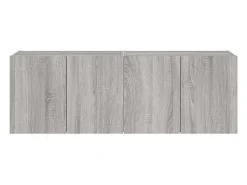 Móvel De Tv|Helloshop26 Móveis de parede para TV prateleira multimídia televisão aparador TV sala de jantar sala de estar quarto e luzes LED 2 peças sonoma 60 x 35 x 41 cm cinza 02_0029154 Cinzento