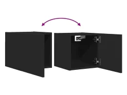 Discount Helloshop26 Móveis de parede para TV prateleira de televisão multimídia televisão buffet sala de jantar sala de estar quarto 2 peças 30,5 x 30 x 30 cm 02_0028905 Preto