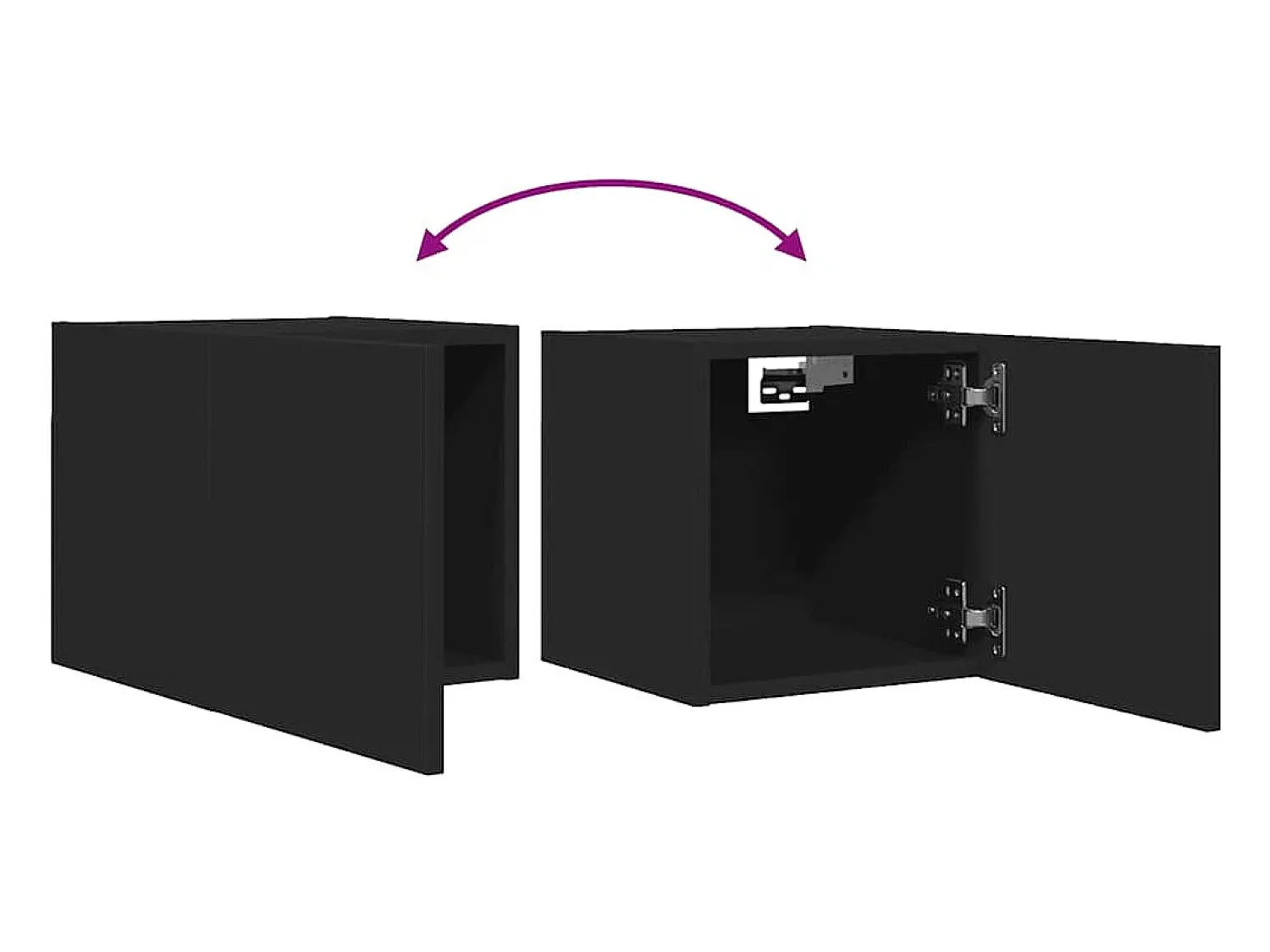 Discount Helloshop26 Móveis de parede para TV prateleira de televisão multimídia televisão buffet sala de jantar sala de estar quarto 2 peças 30,5 x 30 x 30 cm 02_0028905 Preto