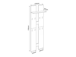 VCM Móveis de piso Salia Antracite A. 170 x L. 57 x P. 20 cm^ Móvel De Entrada