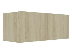 Outlet Móveis de TV 3 pcs derivados madeira cor carvalho sonoma PT983545 Castanho