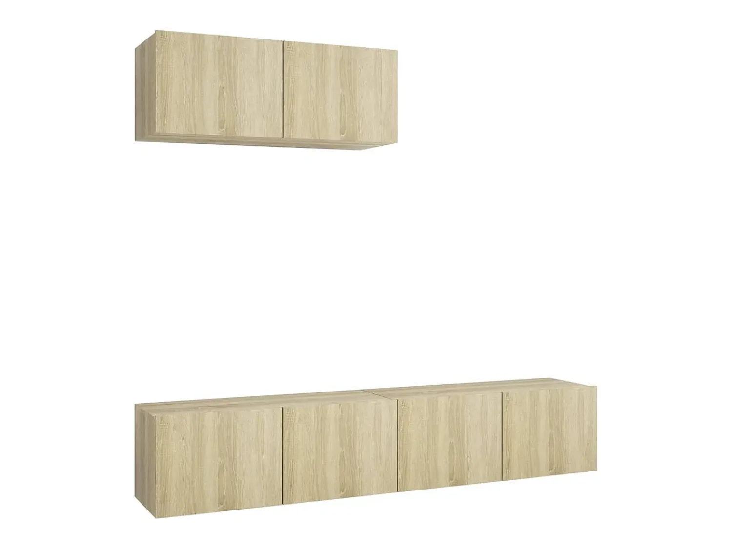 Outlet Móveis de TV 3 pcs derivados madeira cor carvalho sonoma PT983545 Castanho