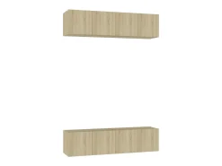 Móvel De Tv| Móveis de TV 4 pcs derivados de madeira carvalho sonoma PT832754 Castanho