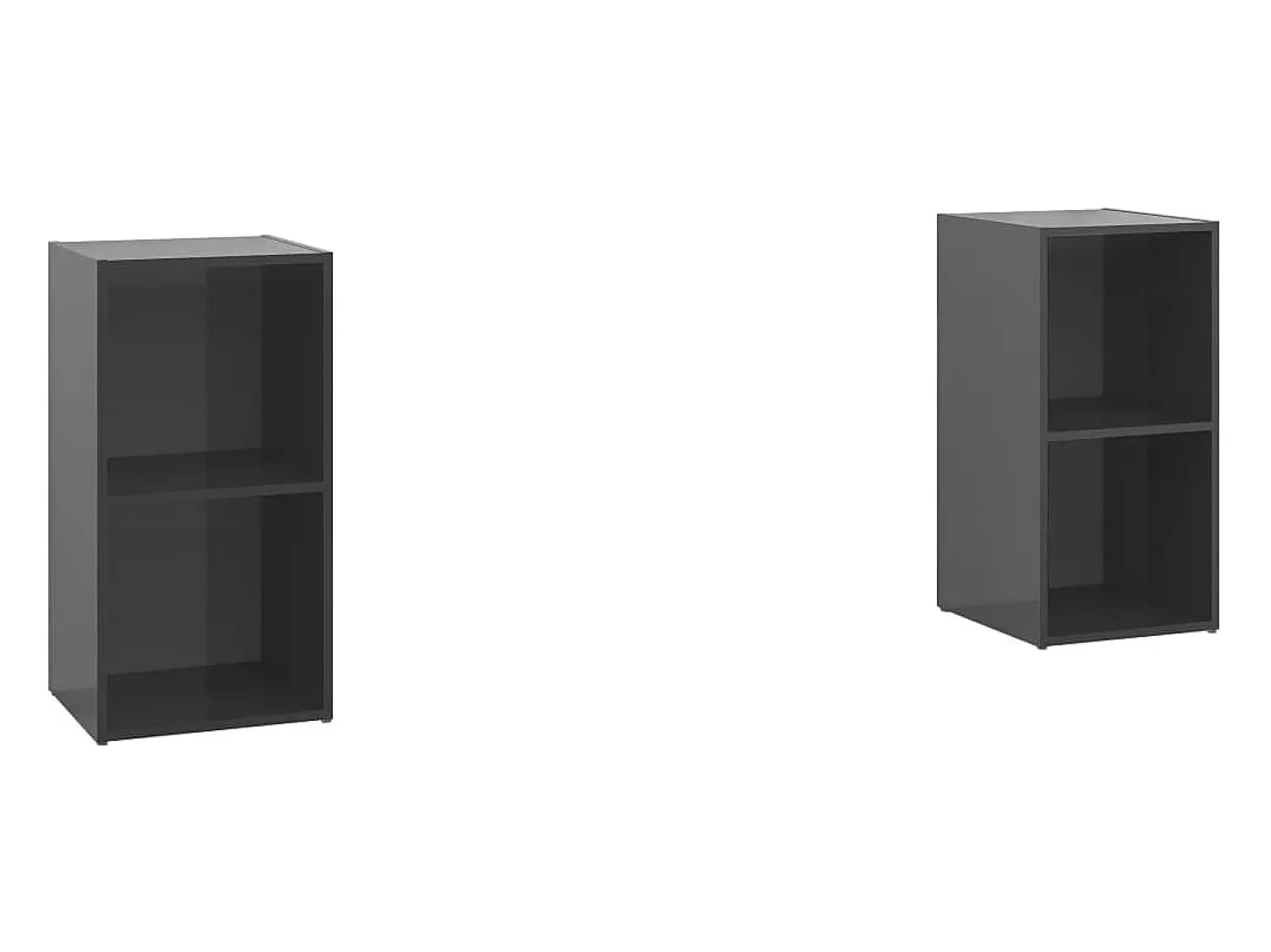 Outlet Móveis de TV 2 pcs derivados de madeira cinza brilhante PT983509 Cinzento