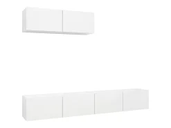 Móvel De Tv* Móveis de TV 3 pcs derivados de madeira PT340191 Branco