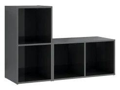 Móveis de TV 2 pcs derivados de madeira cinza brilhante PT427704^ Móvel De Tv