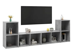 Hot Móveis de TV 4 pcs derivados de madeira cimento PT976743 Cinzento