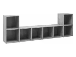 Hot Móveis de TV 4 pcs derivados de madeira cimento PT976743 Cinzento