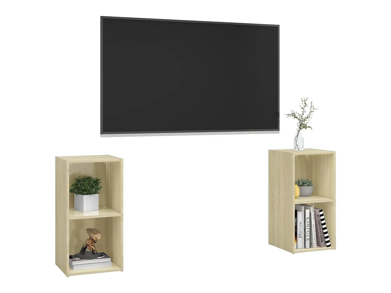 Móveis de TV 2 pcs derivados de madeira carvalho sonoma PT138365^ Móvel De Tv