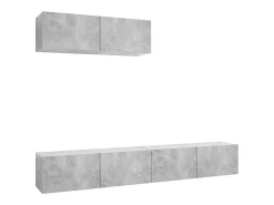 Móvel De Tv| Móveis de TV 3 pcs derivados madeira cimento PT502710 Cinzento