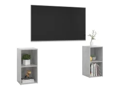 Móvel De Tv* Móveis de TV 2 pcs derivados de madeira cimento PT627084 Cinzento