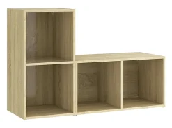 Outlet Móveis de TV 2 pcs derivados de madeira carvalho sonoma PT536188 Castanho